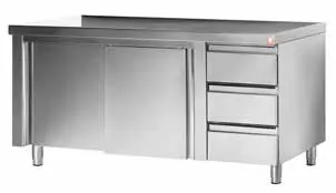 Muebles neutros de Elfrisegre, imagen de catálogo de la gama a la que pertenece Mueble central puertas correderas · 2000x600x850