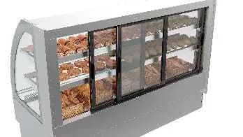 Vitrinas de pastelería de Infrico, imagen de catálogo de la gama a la que pertenece VON 9 R