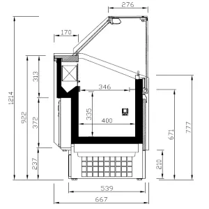 Esquema de fabricante de Infrico VBZ 15U, con cotas