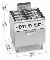 Cocinas modulares de Berto's, imagen de catálogo de la gama a la que pertenece SG7F2B/SC