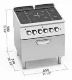 Cocinas modulares de Berto's, imagen de catálogo de la gama a la que pertenece SE7P4/VTR+FE2