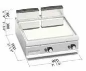 Planchas y fry-tops de Berto's, imagen de catálogo de la gama a la que pertenece LXG9FR4/CPD