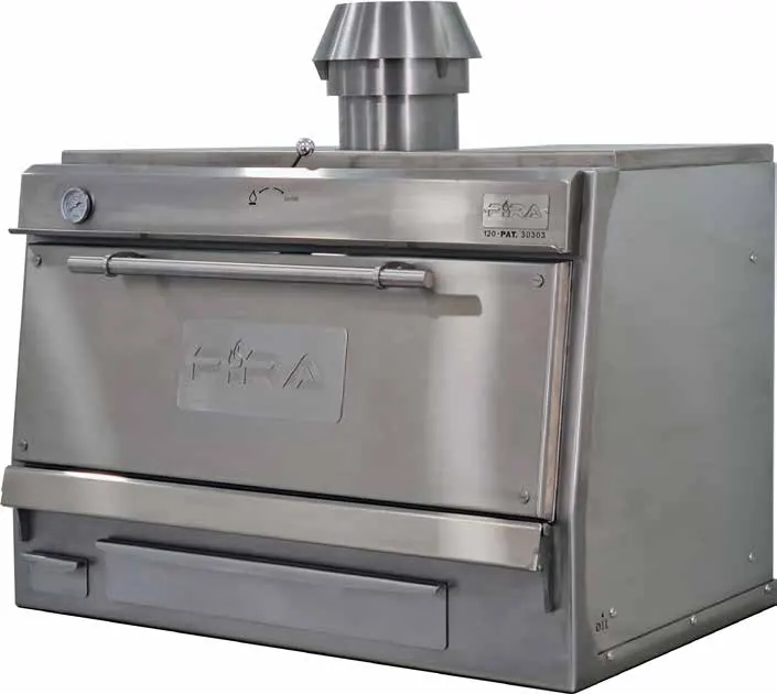 Hornos de brasa de Pira, imagen de catálogo de la gama a la que pertenece PIRA 120 Silver SD