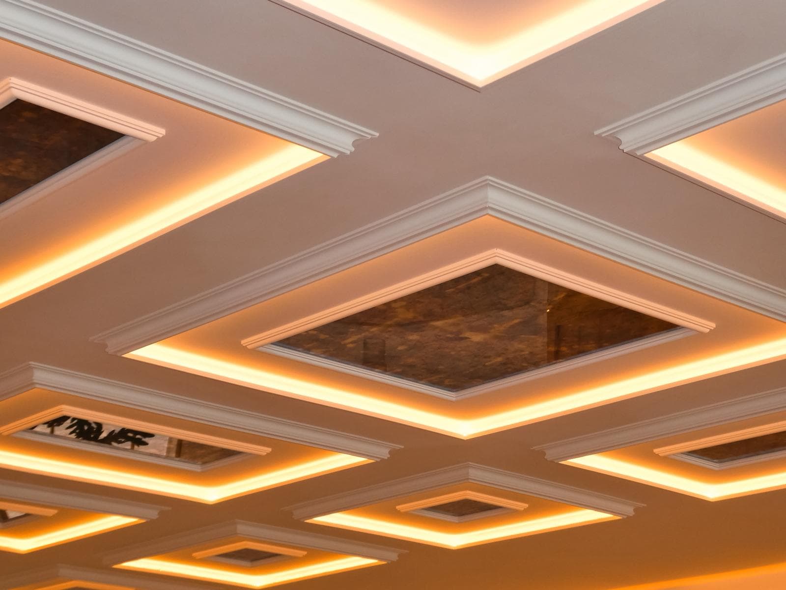 Bianco — zona de comedor con iluminación contract